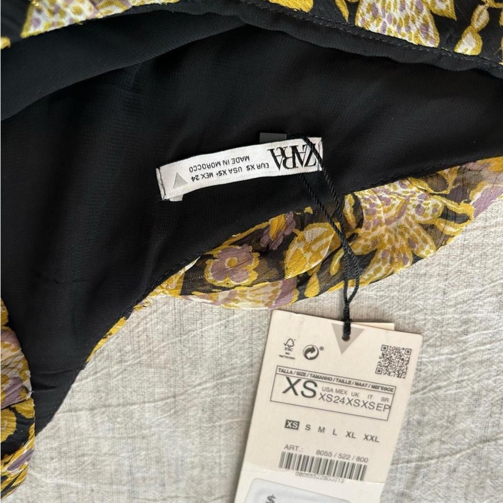 Zara One-Shoulder Dress with Floral Print - Picture 4 of 4